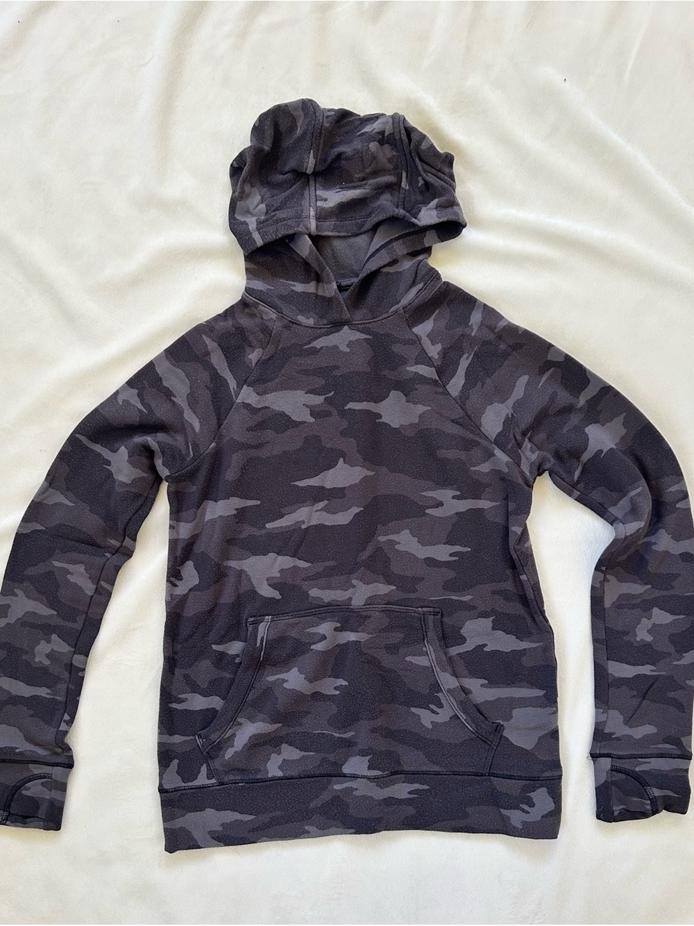Athleta Girls Camouflage Hooded Sweater - Gray Camo size 10